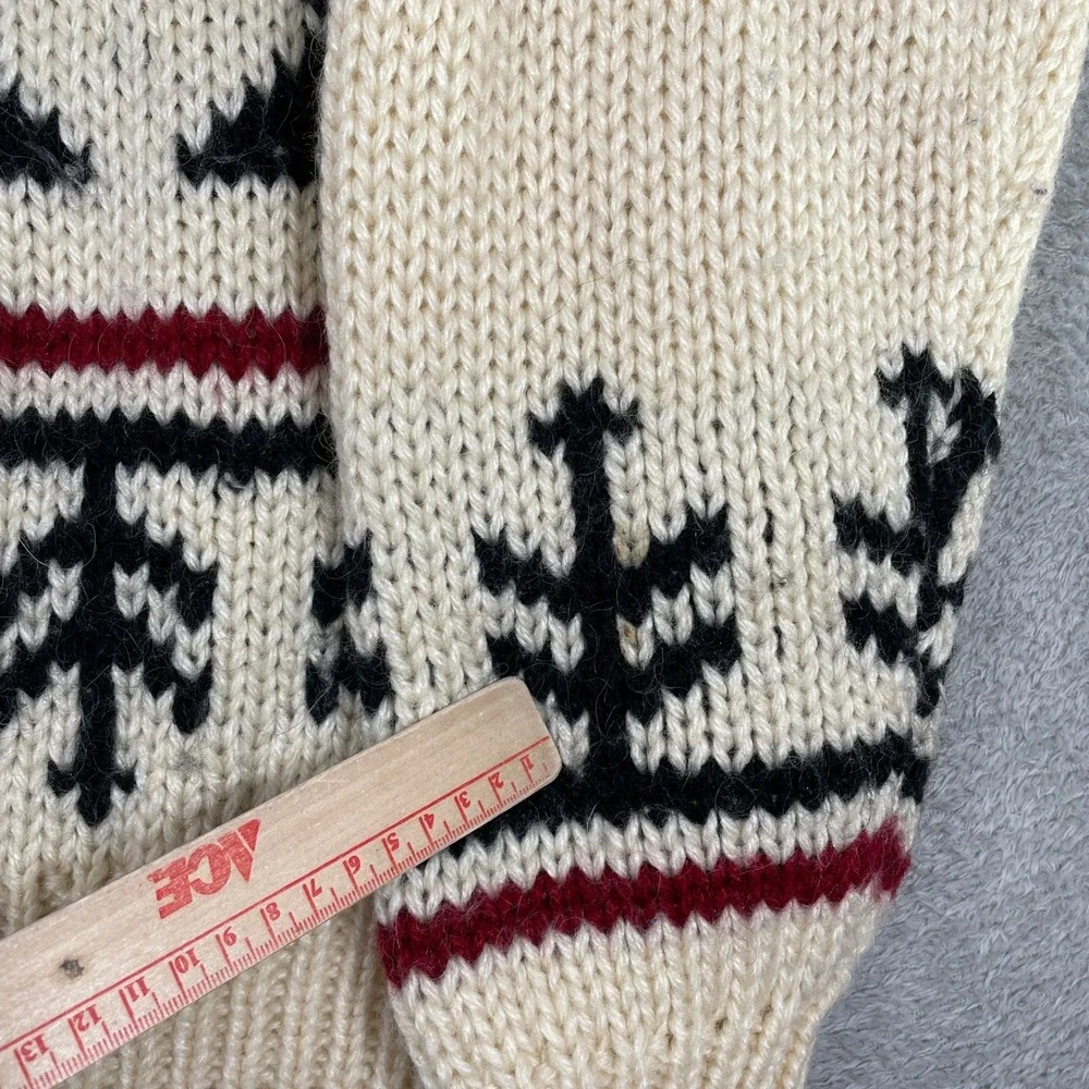 INC Fair Isle Sweater Mens XL Cream Wool Blend Snowflake Pine Tree Vintage 90s